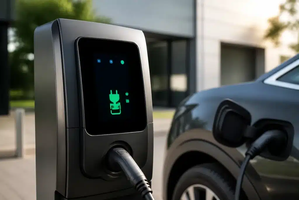 Bornes recharge vehicules electriques avec affichage couts energetiques