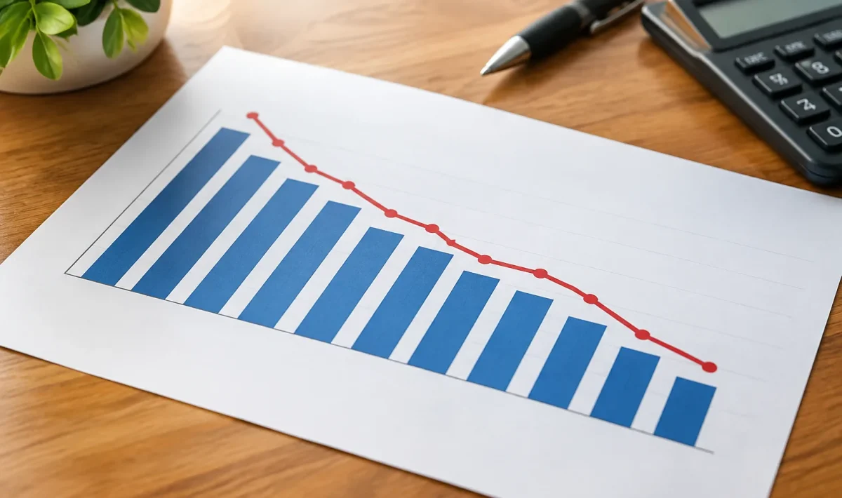 Courbe statistique inclinee vers le bas depuis 2005