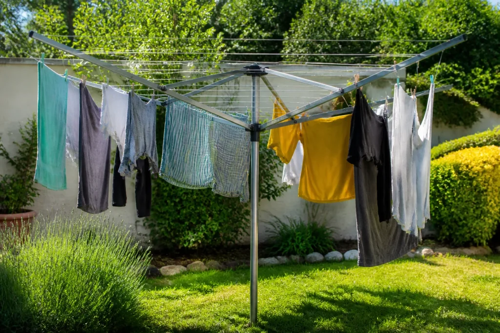 etendoir rotatif parapluie cordes metal linge etendu