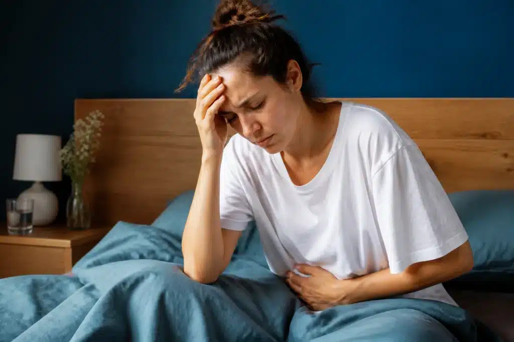 Personne souffrant de symptômes gastro-intestinaux graves et fièvre