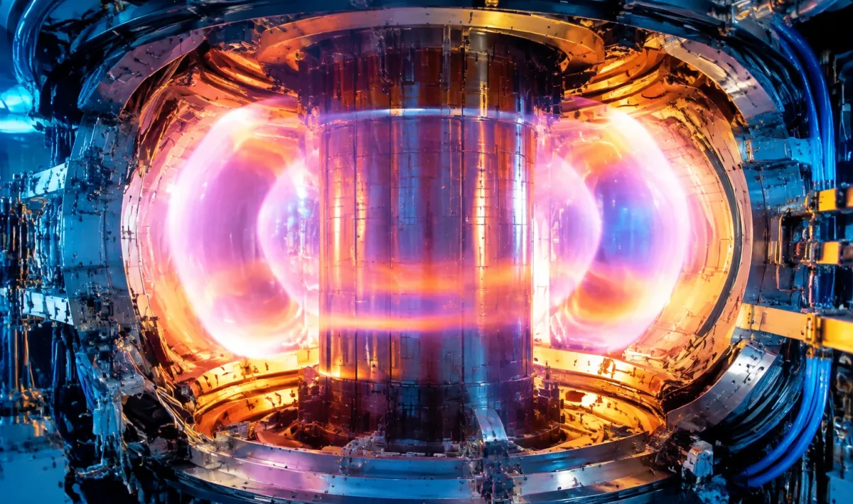 Reacteur nucleaire avec plasma lumineux enferme par magnetisme